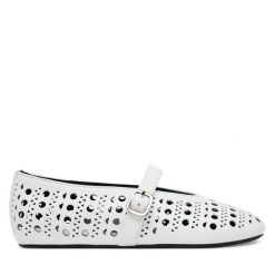 Baleriny Badura. Białe baleriny damskie Badura, bez wzorów, bez obcasa. Za 279.99 zł.