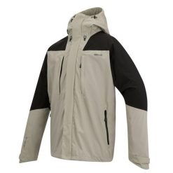 Męska wodoodporna kurtka turystyczna Freesdale z kapturem i panelami. Brązowe kurtki męskie Regatta, m, bez wzorów, z materiału, sportowe, z kapturem. W wyprzedaży za 349.99 zł.