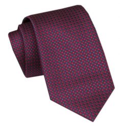 Modny Krawat Męski - Alties - Drobny Wzór, Ciemna Czerwień. Czerwone krawaty i muchy męskie Alties, bez wzorów, z tkaniny, eleganckie. Za 49.00 zł.