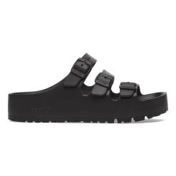 Birkenstock Florida III Flex Platform EVA Black Klapki damskie. Czarne klapki damskie Birkenstock, bez wzorów, bez obcasa, na platformie. Za 229.99 zł.