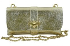 Listonoszka metalizowana BARBERINI'S złota 958/1-17. Żółte shopper bag damskie Barberinis, bez wzorów, ze skóry, bez dodatków. Za 119.99 zł.
