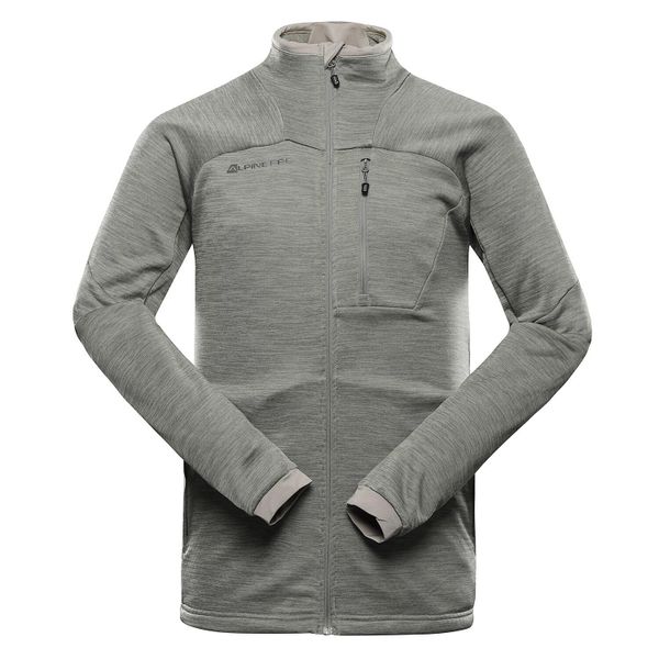 Bluza męska turystyczna szybkoschnąca Alpine Pro Onnec 3. Szare bluzy sportowe męskie Alpine Pro, bez wzorów, z elastanu, sportowe, bez kołnierzyka, bez ramiączek. Za 319.00 zł.