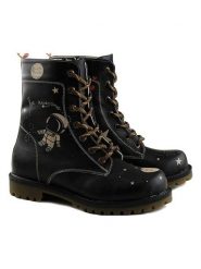 Goby Botki w kolorze czarnym ze wzorem rozmiar: 37. Czarne botki damskie Goby, z materiału, z okrągłym noskiem, bez obcasa, bez zapięcia. Za 260.99 zł.