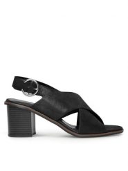 Lasocki Sandały WB-MIMI-04 Czarny. Czarne sandały damskie Lasocki, bez wzorów, ze skóry, bez obcasa, na słupku. Za 119.99 zł.