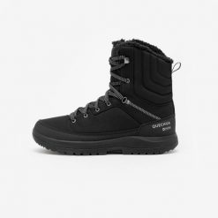 Buty turystyczne męskie Quechua NH100 Mid wodoodporne. Czarne buty trekkingowe męskie QUECHUA, na zimę, przed kolano, bez zapięcia, trekkingowe. Za 199.99 zł.