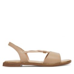 Sandały Lasocki. Brązowe sandały damskie Lasocki, bez wzorów, bez obcasa, na płaskiej podeszwie. Za 129.99 zł.