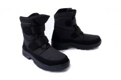 MANITU 670073-01 schwarz, śniegowce męskie. Czarne buty zimowe męskie Manitu, na zimę, z polaru, bez zapięcia. Za 694.90 zł.