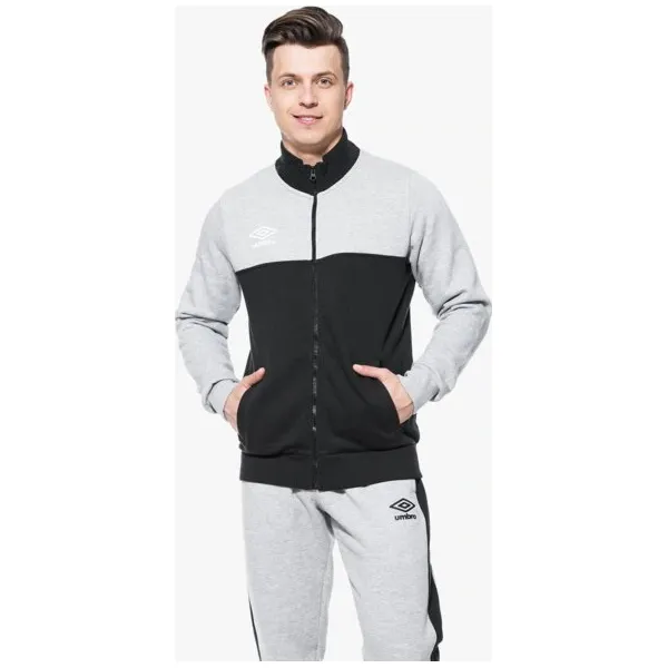 Umbro Bluza Fleece Zip Through , czarny, rozmiar M. Czarne bluzy bez kaptura męskie Umbro, bez wzorów, z bawełny, sportowe, bez kołnierzyka, bez ramiączek. W wyprzedaży za 99.99 zł.