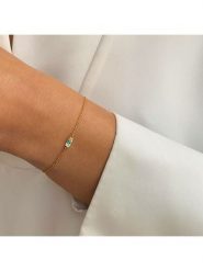 DIA DIAMONDS Pozłacana bransoletka z topazem rozmiar: onesize. Niebieskie bransoletki damskie DIA DIAMONDS, pozłacane. Za 109.78 zł.