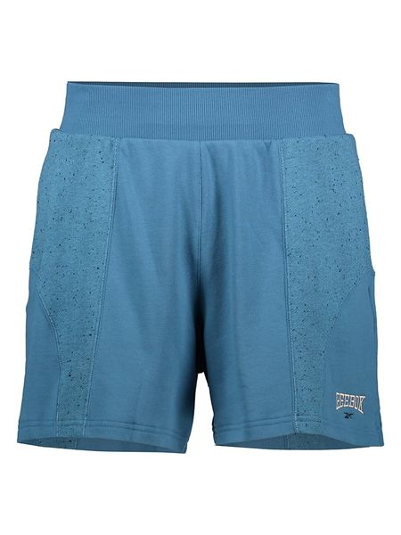 Reebok Szorty dresowe "Varsity" w kolorze błękitnym rozmiar: S. Niebieskie szorty damskie Reebok, bez wzorów, z bawełny. Za 90.45 zł.
