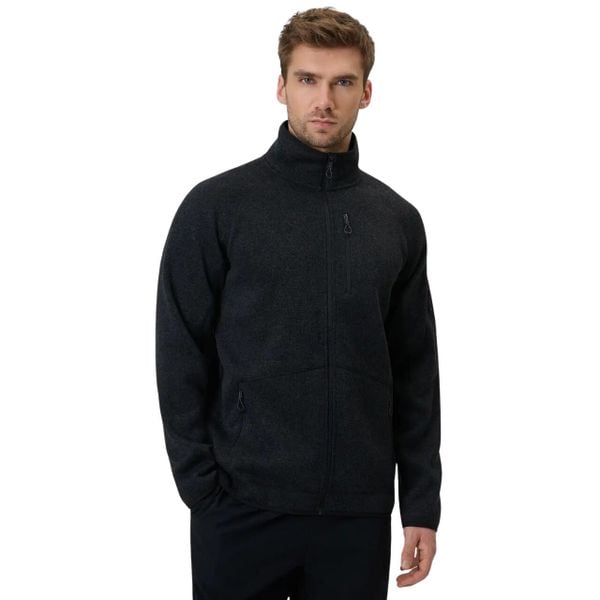 Polar męski 4F, polar imitujący sweter, 280 g/m². Czarne kardigany męskie 4f, l, bez wzorów, z elastanu, bez kołnierzyka. Za 159.99 zł.
