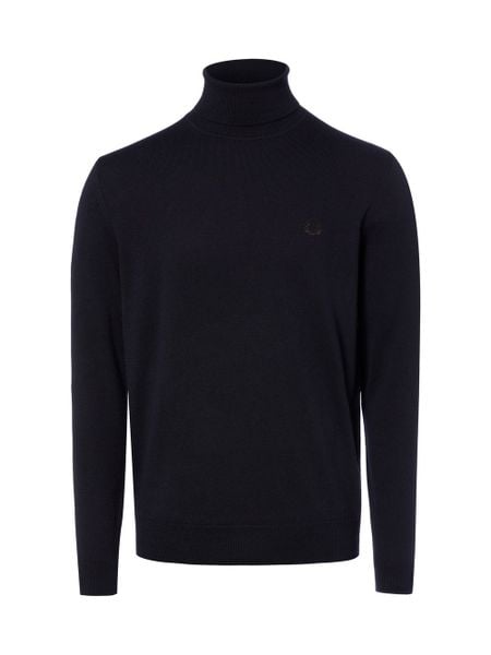 Fred Perry sweter wełniany Mężczyźni Wełna niebieski, S. Niebieskie swetry męskie Fred Perry, m, bez wzorów, z wełny, bez kołnierzyka. Za 899.95 zł.