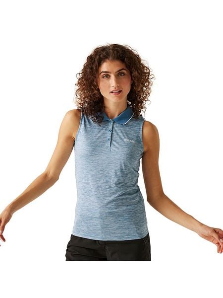 Regatta Funkcyjna koszulka polo "Tima II" w kolorze niebieskim rozmiar: 42. Niebieskie bluzki sportowe damskie Regatta, s, bez wzorów, z materiału, bez ramiączek. Za 43.57 zł.