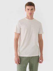 4F T-shirt regular gładki męski - biały XXL. Białe t-shirty męskie 4f, m, bez wzorów, z bawełny, bez kołnierzyka. W wyprzedaży za 39.99 zł.