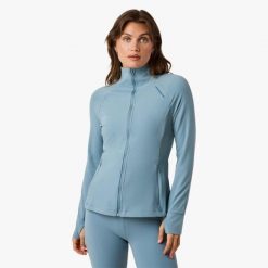 Kurtka treningowa trening damska Swedemount Move Full Zip Jacket szybkoschnąca. Niebieskie kurtki do biegania damskie SWEDEMOUNT, bez wzorów, bez kaptura. W wyprzedaży za 147.00 zł.