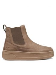 Geox Sztyblety D Spherica Ecub-2 D66WVB 32 C6029 Brązowy jasny. Brązowe botki damskie Geox, bez obcasa, na płaskiej podeszwie, bez zapięcia. Za 679.99 zł.