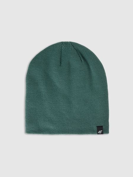 4F Czapka zimowa męska - oliwkowa M. Brązowe czapki męskie 4f, na zimę, bez wzorów, z materiału, biznesowe. Za 39.99 zł.