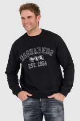 DSQUARED2 Czarna bluza męska z logo phys ed. Czarne bluzy bez kaptura męskie Dsquared2, l. W wyprzedaży za 1,199.99 zł.