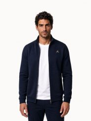 Bluza Le Coq Sportif FZ. Niebieskie bluzy bez kaptura męskie Le Coq Sportif, m, z materiału. Za 618.00 zł.