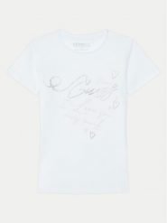 Guess T-Shirt J5RI38 K6YW4 Biały Regular Fit. Białe koszulki dziewczęce Guess, z aplikacjami, z bawełny, bez ramiączek. Za 69.99 zł.