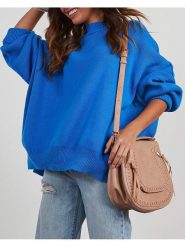 LA Angels Sweter w kolorze niebieskim rozmiar: XL. Niebieskie golfy damskie LA Angels, xl, bez wzorów, z bawełny, bez ramiączek. Za 140.53 zł.