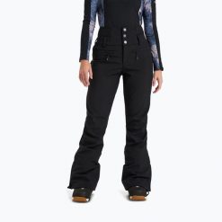 Spodnie snowboardowe damskie ROXY Rising High. Czarne spodnie materiałowe damskie Roxy, bez wzorów, sportowe. W wyprzedaży za 601.95 zł.