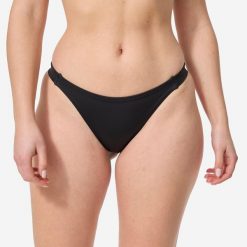 Dół kostiumu kąpielowego surfingowego damski Olaian Aly. Czarne bikini damskie OLAIAN, bez wzorów. Za 49.99 zł.