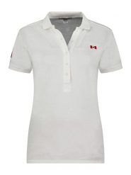 Canadian Peak Koszulka polo "Kellyeak" w kolorze białym rozmiar: M. Białe bluzki damskie Canadian Peak, m, bez wzorów, z bawełny, bez kołnierzyka, bez ramiączek. Za 105.38 zł.