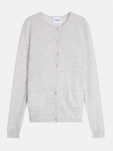 Perfect Cashmere Kaszmirowy kardigan "Amy" w kolorze jasnoszarym rozmiar: XL. Szare kardigany damskie Perfect Cashmere, xl, bez wzorów, z kaszmiru. Za 355.78 zł.