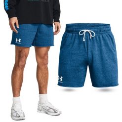 Spodenki sportowe męskie Under Armour UA Rival Terry. Niebieskie szorty męskie Under Armour, m, na fitness i siłownię. W wyprzedaży za 216.60 zł.
