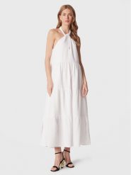 Seafolly Sukienka letnia Halter 54864-DR Biały Regular Fit. Białe sukienki damskie Seafolly, na lato, bez wzorów, z bawełny, bez kołnierzyka, bez ramiączek. Za 579.99 zł.