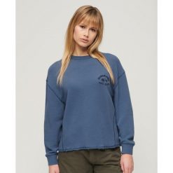 Bluza Essential. Niebieskie bluzy bez kaptura damskie Superdry., bez wzorów, bez ramiączek, bez kaptura. Za 250.85 zł.