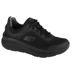 Buty sportowe Sneakersy męskie, Skechers D'Lux Walker. Czarne buty sportowe na co dzień męskie Skechers, z materiału, bez zapięcia, trekkingowe. Za 339.99 zł.