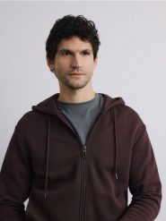 Rozpinana bluza z kapturem - ciemnobrązowy. Brązowe bluzy z kapturem męskie Reserved, l, z bawełny. Za 139.99 zł.