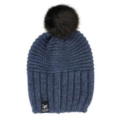 Czapka z pomponem – unisex – uniwersalny – wyprodukowano w UE (niebieska). Niebieskie czapki męskie SURF MONKEY, na zimę, bez wzorów, z materiału, eleganckie. Za 179.95 zł.
