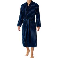 Szlafrok Soft Velour - Organic Cotton. Niebieskie szlafroki męskie Schiesser, l, bez wzorów, z bawełny. Za 524.00 zł.