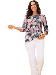 WITT WEIDEN Koszulka w kolorze granatowo-jasnoróżowym rozmiar: 44. Niebieskie bluzki damskie WITT WEIDEN, bez wzorów, z bawełny, bez kołnierzyka, bez ramiączek. Za 86.99 zł.