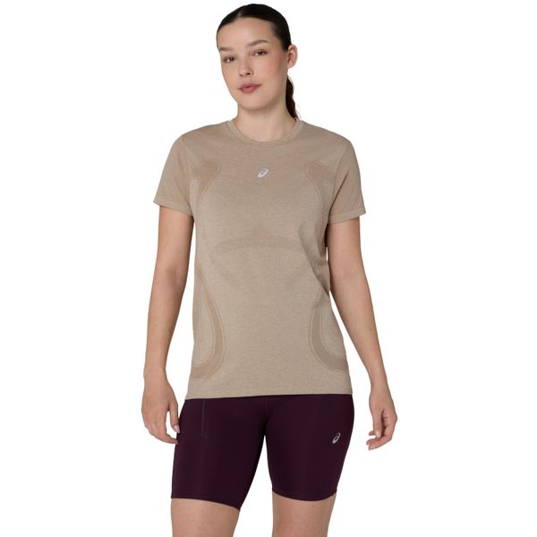 T-shirt sportowy z krótkim rękawem damski Road Seamless SS Top. Szare topy sportowe damskie Asics, xs, bez wzorów, z materiału, bez ramiączek. Za 229.99 zł.