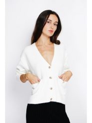 ASSUILI Kaszmirowy kardigan w kolorze białym rozmiar: 40. Białe kardigany damskie Assuili, bez wzorów, z kaszmiru. Za 165.31 zł.