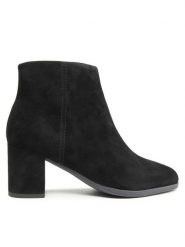 Clarks Botki Freva55 Zip 261747594 Czarny. Czarne botki damskie Clarks, ze skóry, bez obcasa, na słupku, bez zapięcia. Za 499.99 zł.