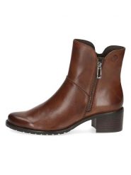 Caprice Skórzane botki w kolorze brązowym rozmiar: 38,5. Brązowe botki damskie Caprice, ze skóry, eleganckie, bez obcasa, bez zapięcia. Za 245.96 zł.