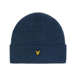 Czapka Beanie Lyle&Scott. Niebieskie czapki męskie LYLE AND SCOTT, bez wzorów, z materiału. Za 144.00 zł.