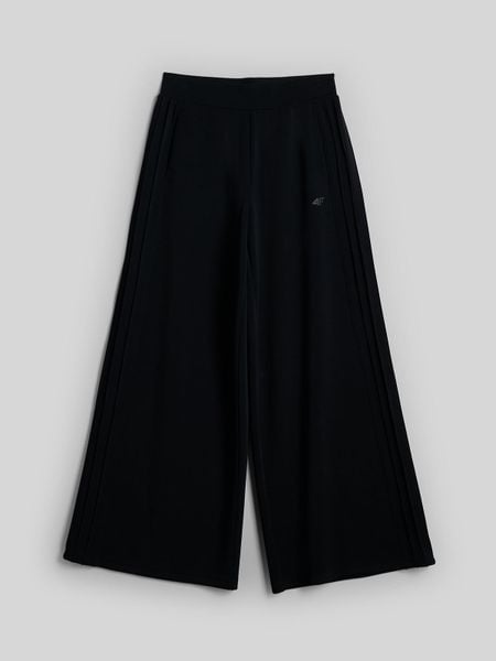 4F Spodnie dresowe z szerokimi nogawkami z modalem damskie - czarne XS. Czarne spodnie dresowe damskie 4f, l, bez wzorów, z dresówki. Za 189.99 zł.