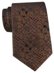 Brązowy Krawat z Kwiatowymi Akcentami - Alties. Brązowe krawaty i muchy męskie Alties, bez wzorów, z tkaniny, eleganckie. Za 55.00 zł.