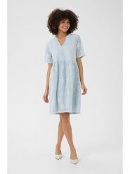 CULTURE Sukienka w kolorze błękitnym rozmiar: XL. Niebieskie sukienki damskie Culture, xl, bez wzorów, z koronki, bez kołnierzyka, bez ramiączek, mini, rozkloszowane. Za 122.38 zł.
