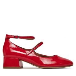 Czółenka Tamaris. Czerwone czółenka damskie Tamaris, bez wzorów, bez obcasa. Za 169.99 zł.