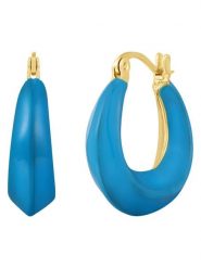 Yokoamii Pozłacane kolczyki-kreole rozmiar: onesize. Niebieskie kolczyki damskie Yokoamii, metalowe. Za 34.99 zł.