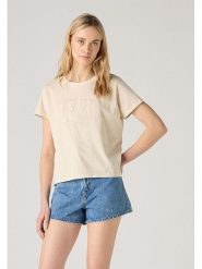 Levi's Koszulka w kolorze kremowym rozmiar: M. Brązowe bluzki damskie Levi's, m, bez wzorów, z bawełny, bez kołnierzyka. Za 91.56 zł.