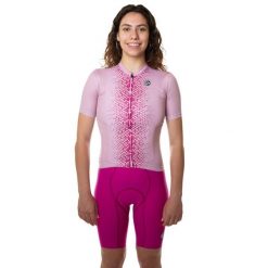 Koszulka rowerowa damska Unica różowa. Czerwone topy sportowe damskie C-LAB, xl, bez wzorów, bez ramiączek. Za 371.17 zł.