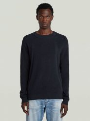 G-Star Sweter w kolorze granatowym rozmiar: L. Niebieskie swetry męskie G-Star, l, bez wzorów, z bawełny, bez kołnierzyka. Za 188.40 zł.